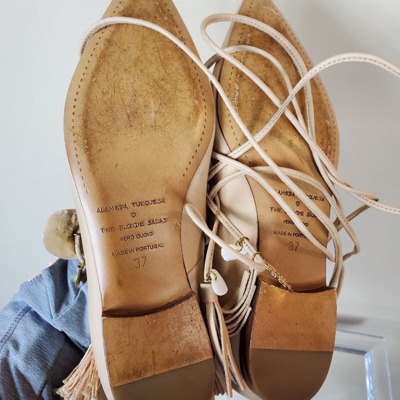 ALAMEDA TURQUESA Wrap Shoes Flats Pointed Toe The Blonde Salad Charm Womens 37 7 - Picture 10 of 11